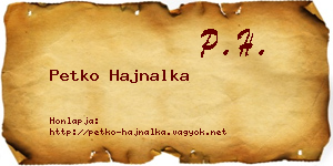 Petko Hajnalka névjegykártya