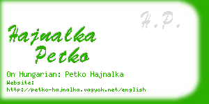 hajnalka petko business card